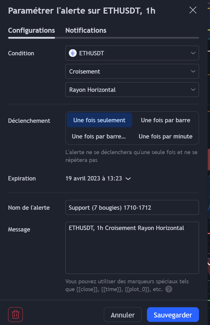 alerte automatique tradingview